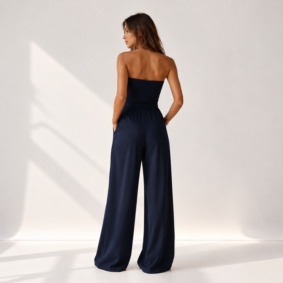 Élise | Mono strapless de pierna ancha