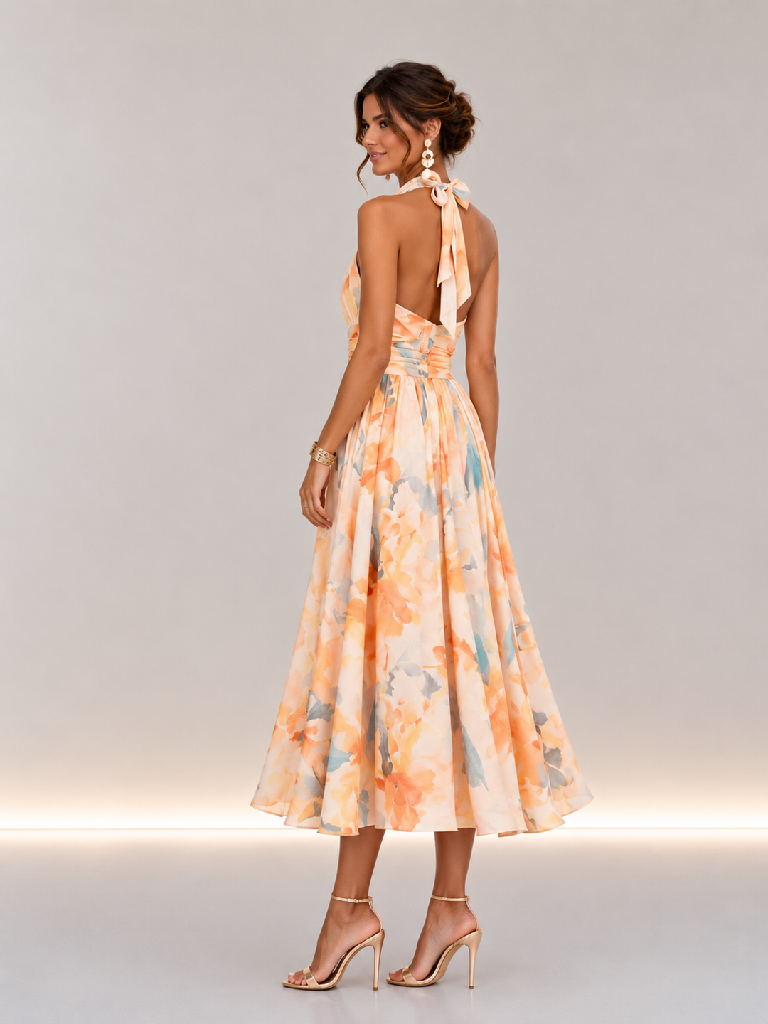 Aurora | Vestido elegante con estampado acuarela
