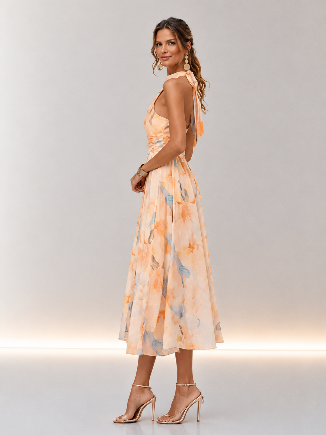 Aurora | Vestido elegante con estampado acuarela