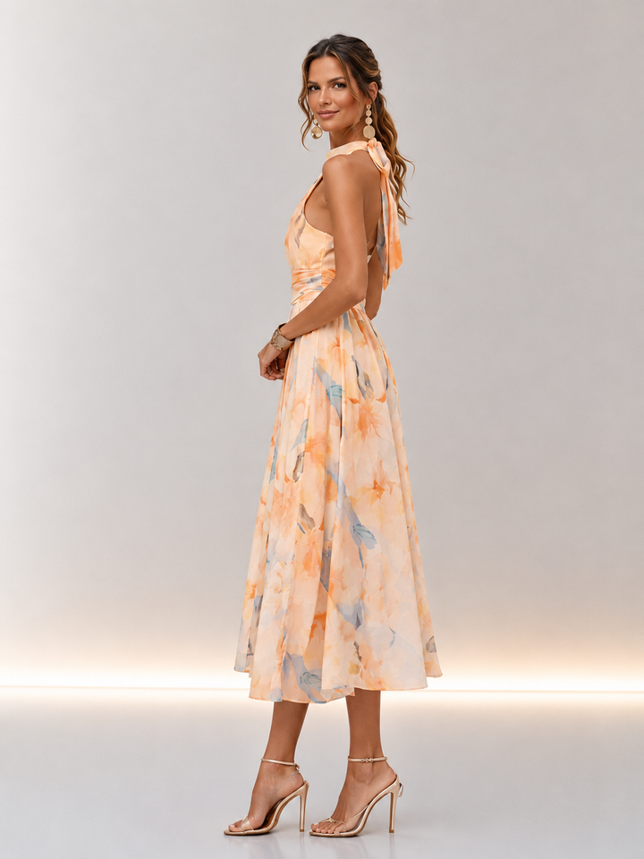 Aurora | Vestido elegante con estampado acuarela